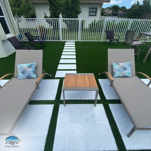 Cliff's Pools & Patios artificial turf installation