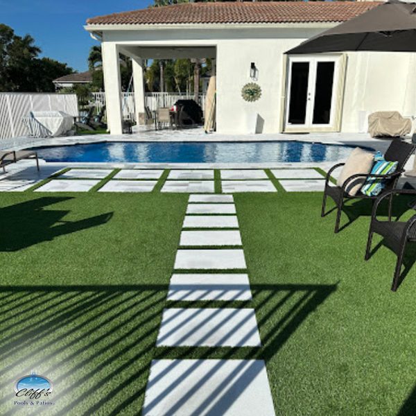 Cliff's Pools & Patios artificial turf installation
