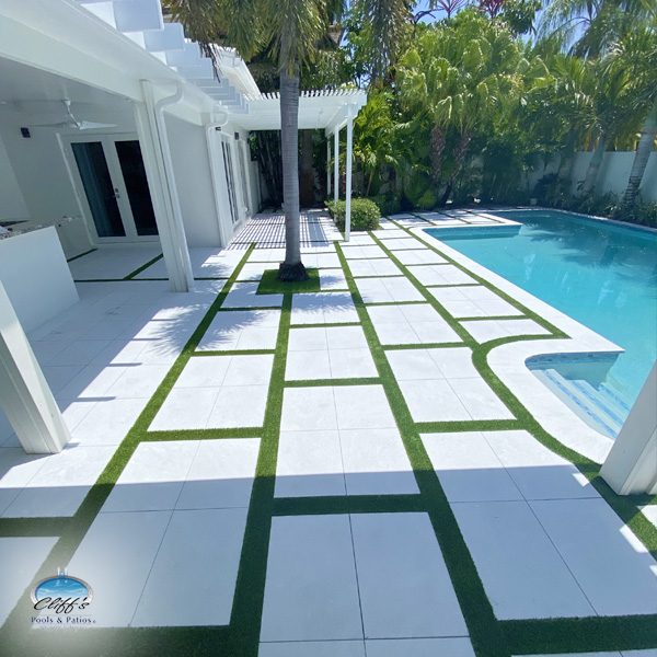 Cliff's Pools & Patios artificial turf installation